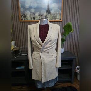 PRE OWENED ZARA  Long Cream Blazer For Women